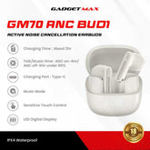 GADGET MAX - GM70 ANC BUD1 Active Noise Cancellation Bluetooth Wireless Earbuds - Beige